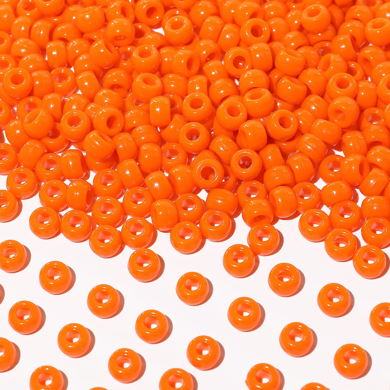 Richbunnys 1000Pcs Multi-Colored Plastic Pony Beads Bulk for Craft,6 * 9mm Assor