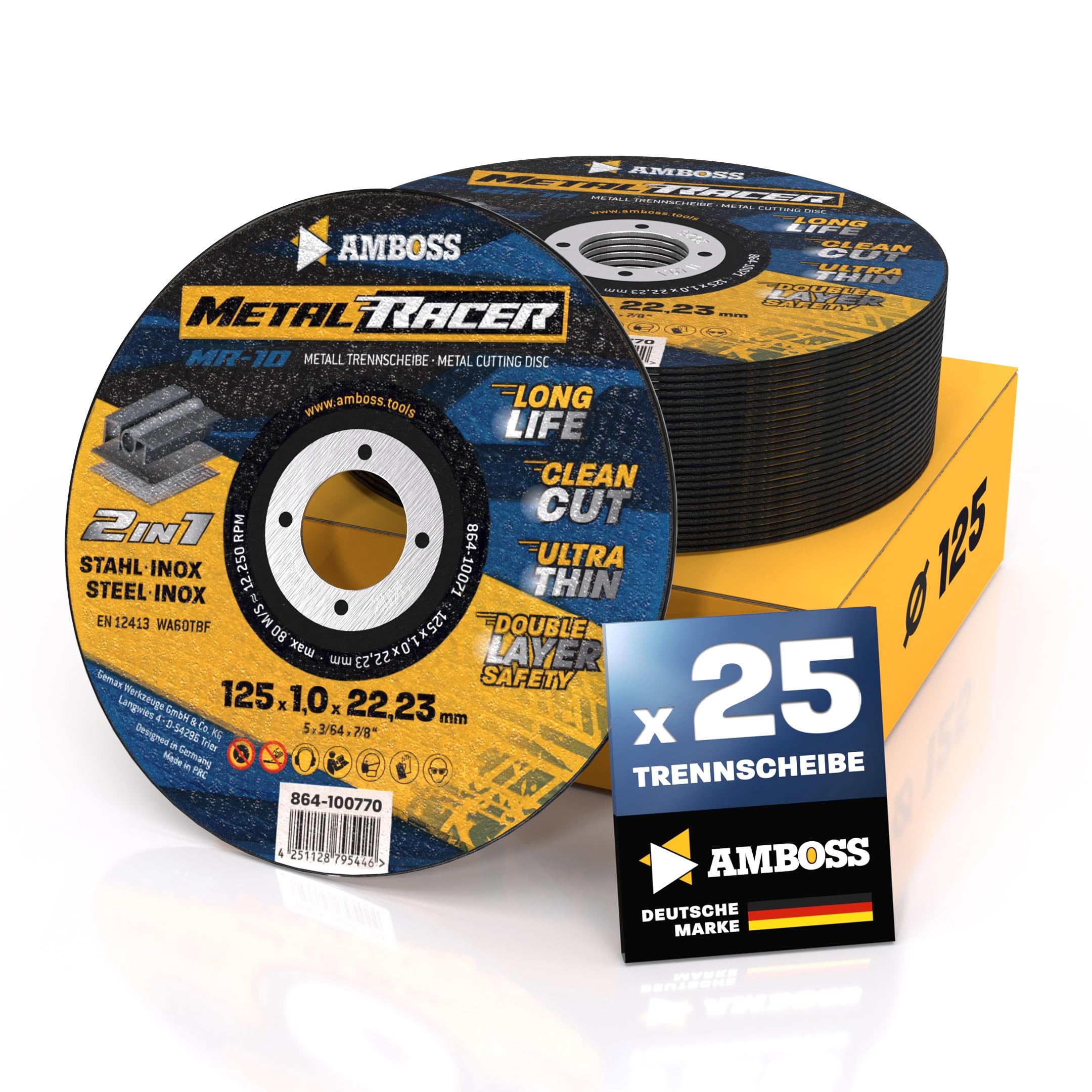 25x Metal Cutting Discs 125 x 1.0 mm Thin Flex Discs for Steel | Metal Racer by 
