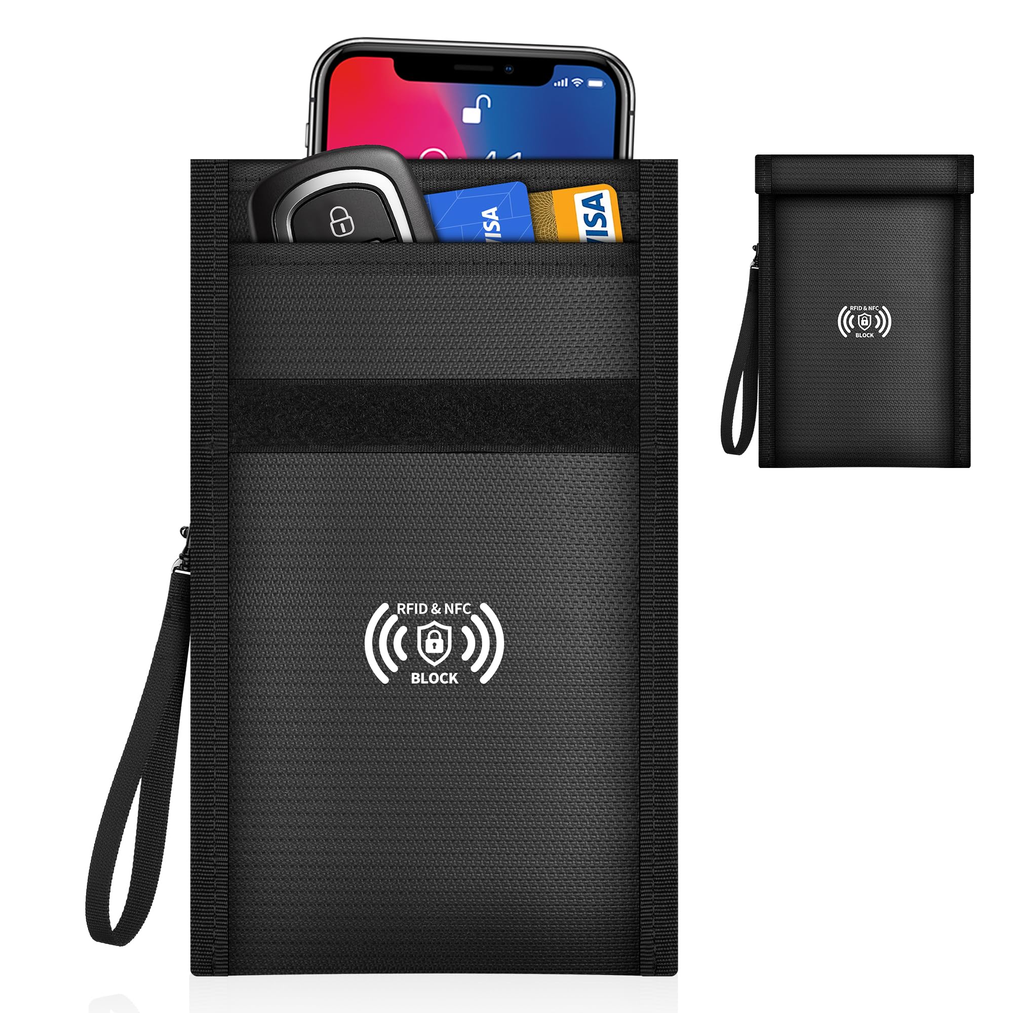 HONTOM Faraday Bags for Phones with 2-Pocket: Signal Blocking Pouch Case | 8-Lay