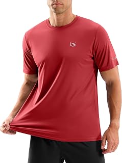 Men's Workout Breathable Grid T-Shirts Dry Fit UPF 50+ Sun Shirts Lightweight Cooling Tee for Athletic, Running, Hiking