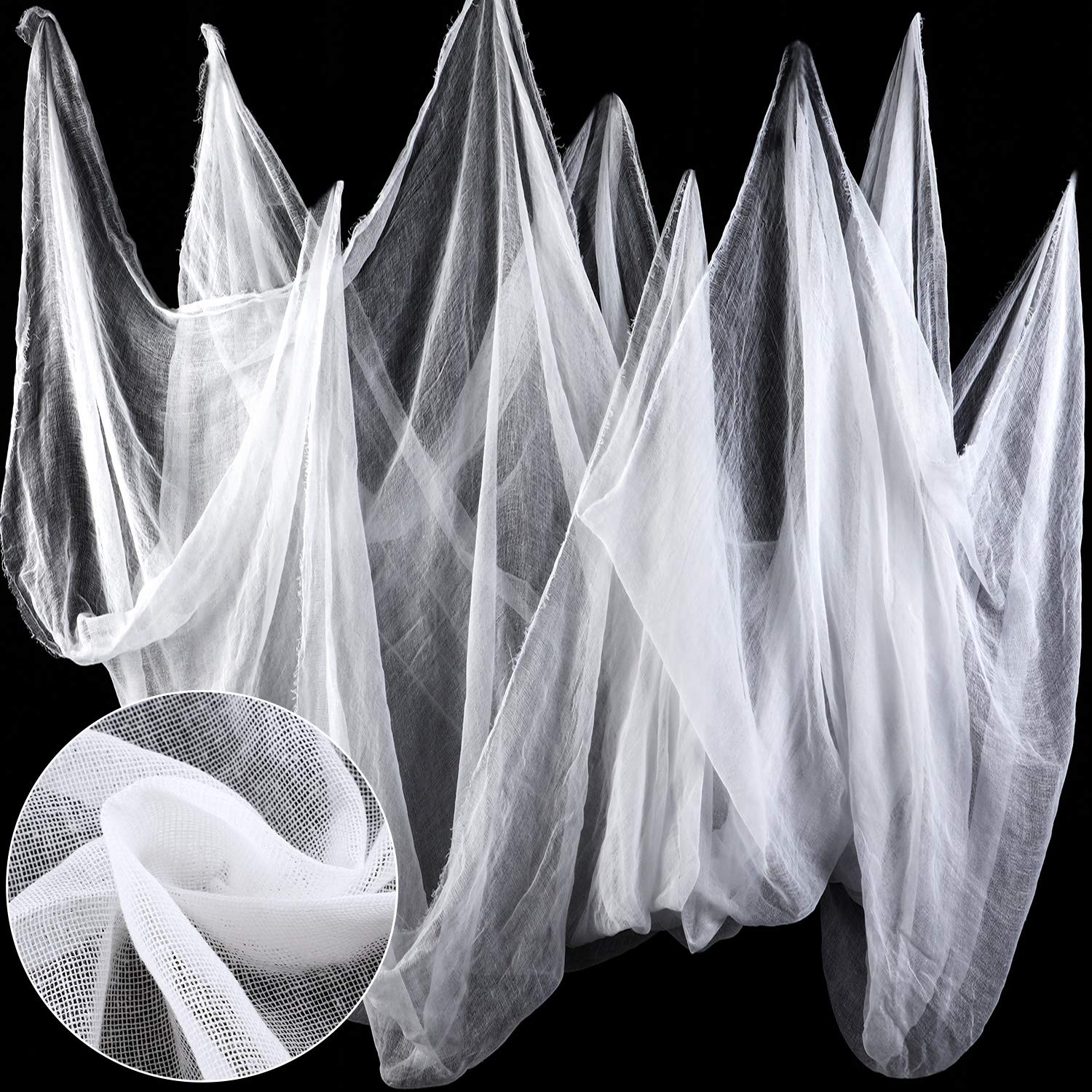 Boao Halloween White Cheesecloth for Craft, 85 x 197 Inch | Cotton Cheese Cloth 