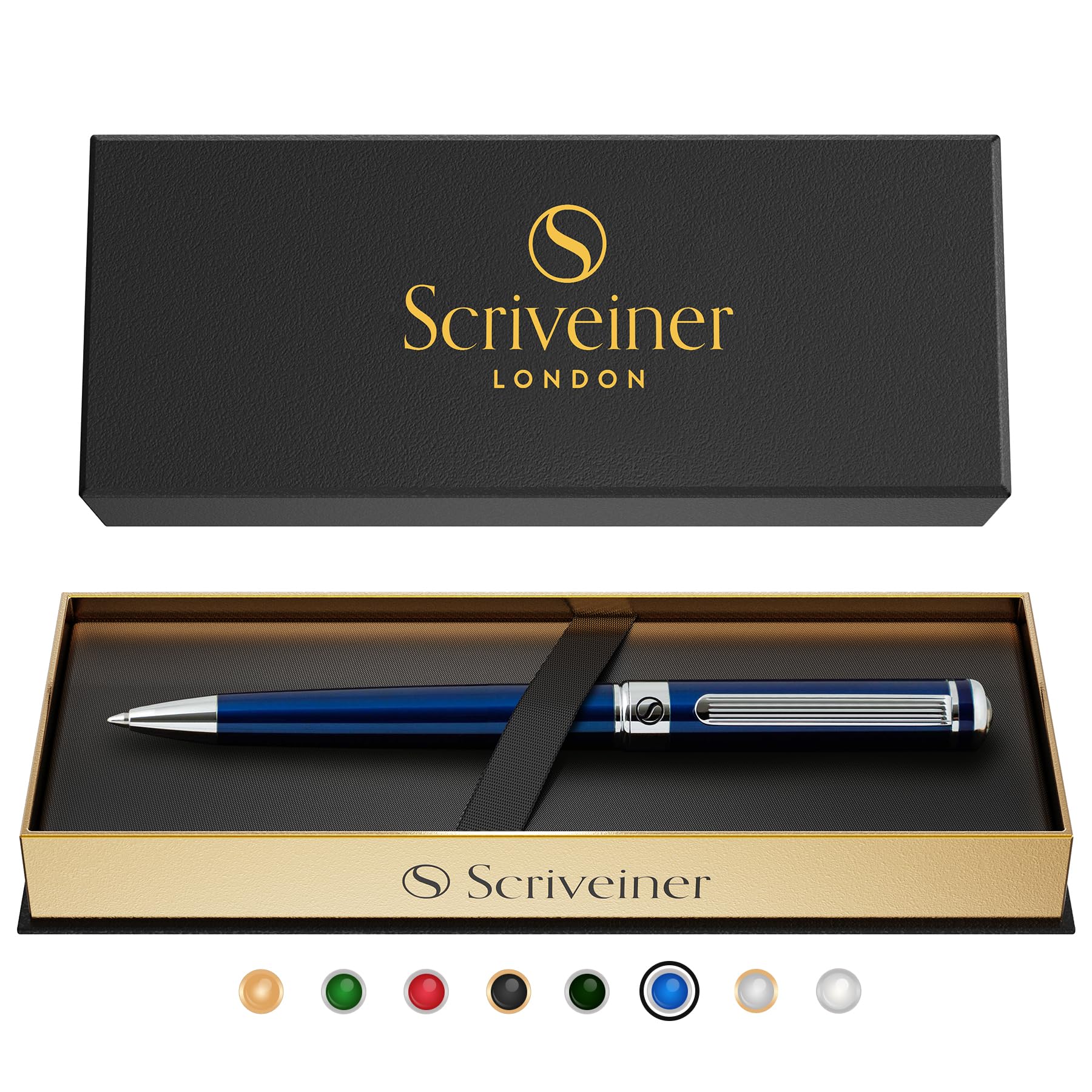 Scriveiner Midnight Blue Ballpoint Pen Midnight Blue Ballpoint Pen Set with Chro