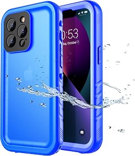 SPORTLINK for iPhone 13 Pro Waterproof 360 Full Body Case, Blue