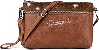 Wrangler Western Cowhide Crossbody Bags for Women Clutch Wristlet Purse