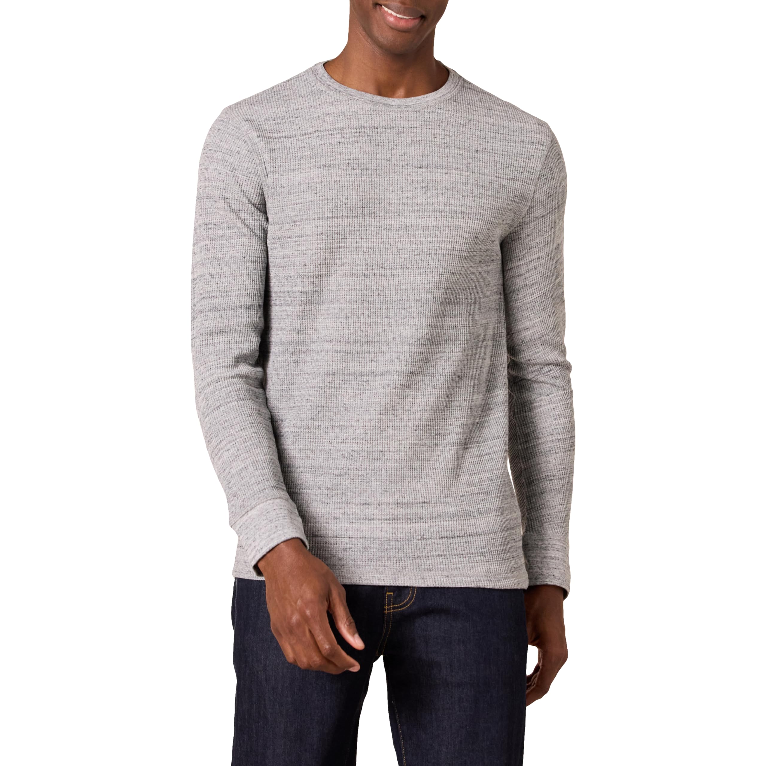 Amazon Essentials Men's Regular-Fit Long-Sleeve Cotton Blend Waffle Shirt