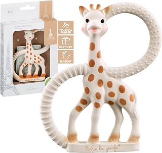Sophie la girafe Baby Teething Ring, 100% Natural Rubber Phthalate-Free Easy to Grip Baby Teether, Suitable for Newborn Babies - Solid Rubber