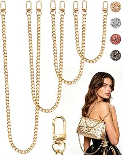 FIVEIZERO 4 Sizes Rose Gold Purse Chain, Flat Gold Bag Chain | Metal Strap Extender Replacement, Purse & Bag Chains Straps for Handbag, Shoulder Crossbody Clutch bag, 15.7/23.6/31.5/47.2in