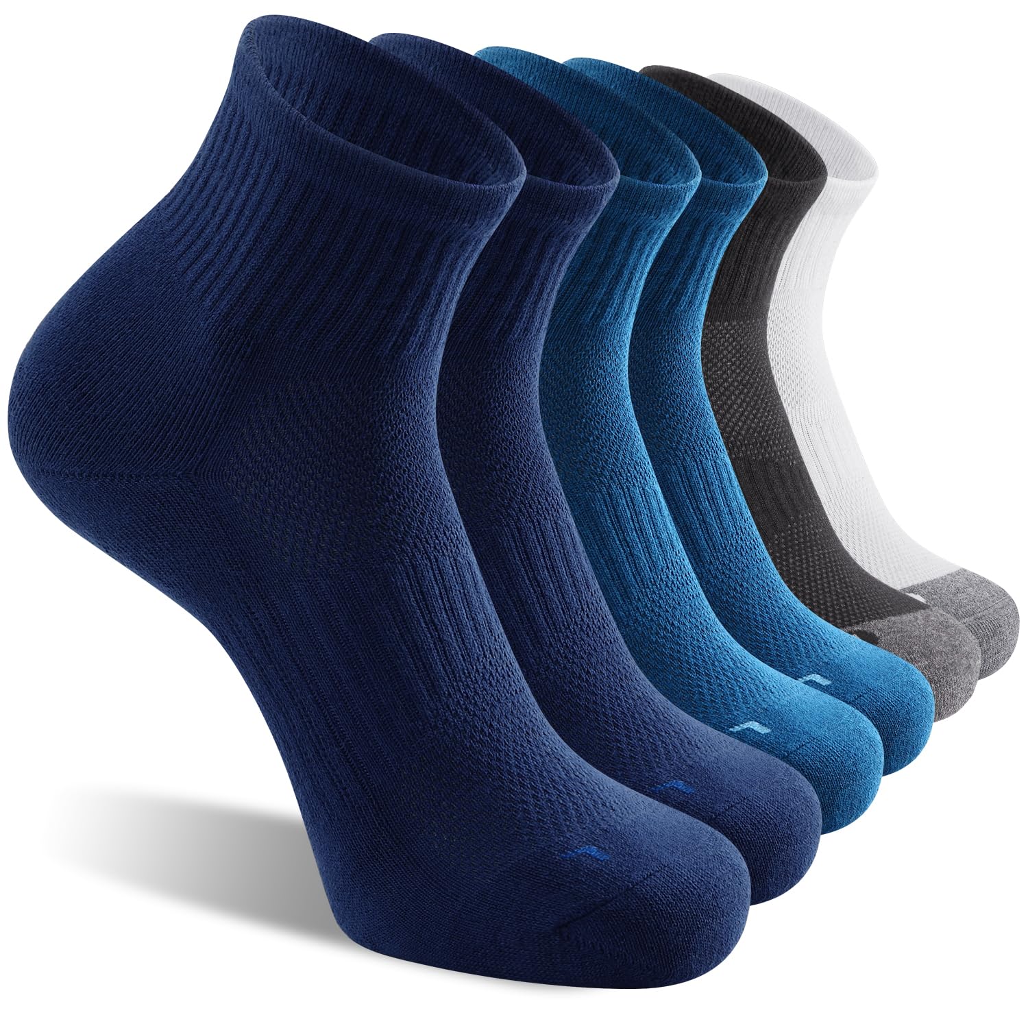 FITRELL 6 Pairs of Ankle Socks Men & Women Padded Running