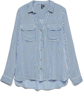 VERO MODA Vmbumpy L/S Shirt New Wvn Noos Vmbumpy L/S - New Wvn Noos Women's T-Shirt (Pack of 1)