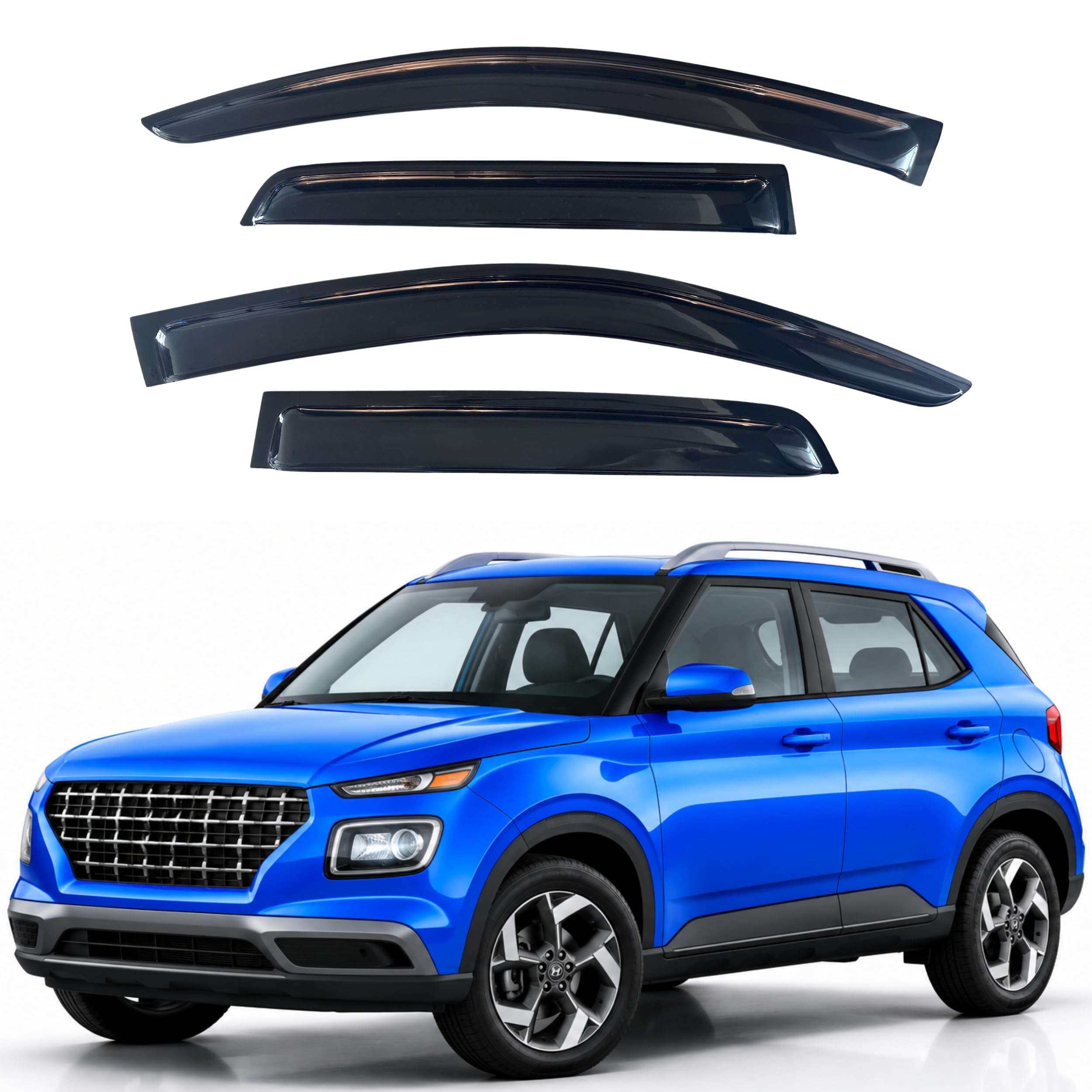 Window Visors Rain Guards for 2020-2026 Hyundai Venue | Out-Channel Rain Guards 