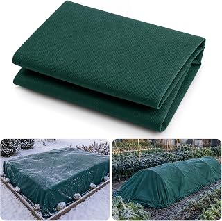 10×12.5Ft Plant Freeze Protection Cover - 1.2OZ Non-Woven Frost Blanket | Garden Plant Floating Row Cover - Dark Green Frost Cloth for Winter Outdoor Vegetable Garden Raised Beds Plants from Freezing