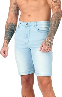 JMOJO Denim Shorts Men - 5-Pockets Design for Summer Blue Jean Shorts Men Slim Fit - Casual Stretch Black Mens Jean Shorts
