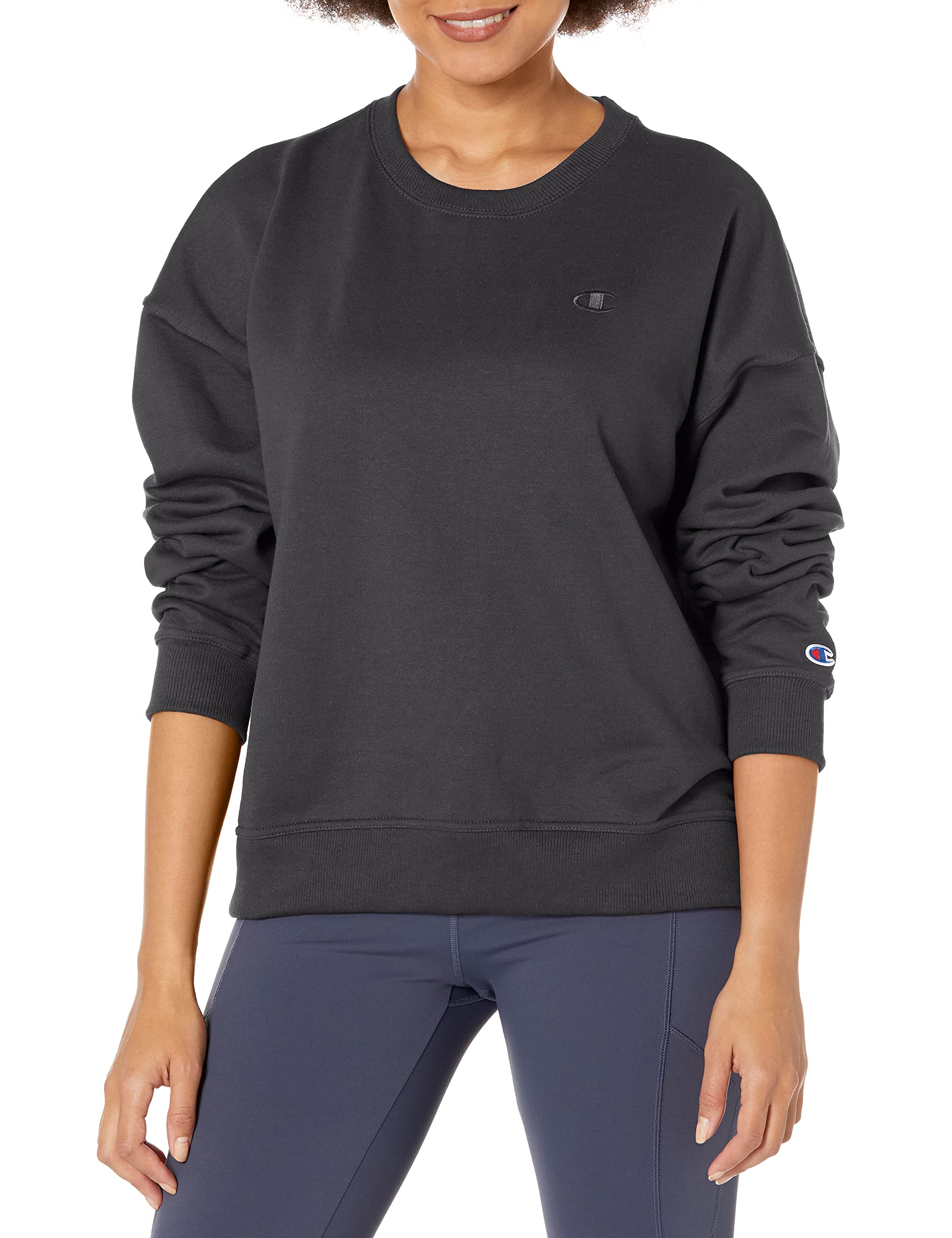 Champion Women's Legacy Champion Basics W - Light Powerblend Fleece Crewneck, Bl