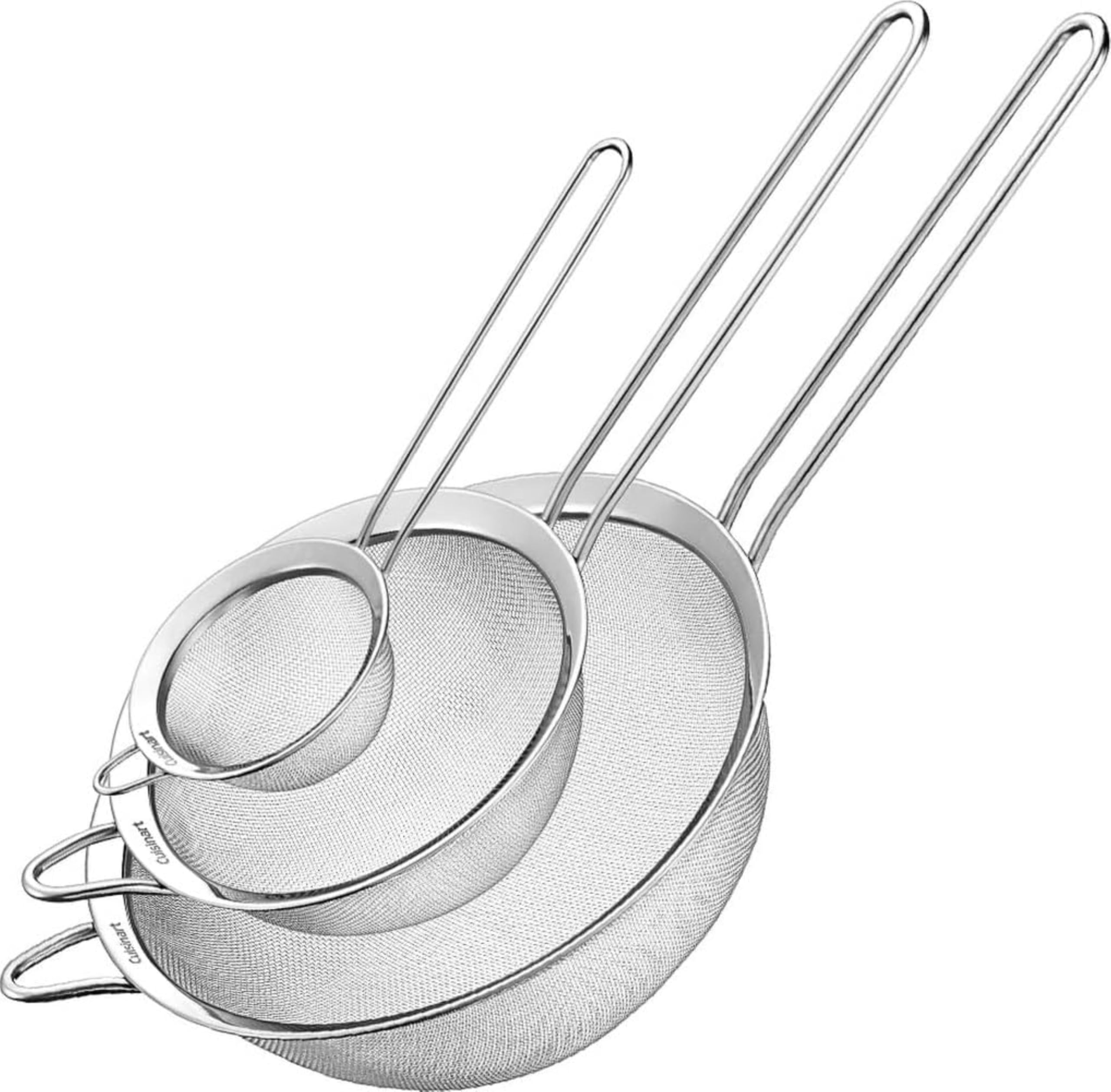 Cuisinart Mesh Strainers, Stainless Steel, Dishwasher Safe, 3-Count | Fine mesh 