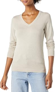 Amazon Essentials Jersey Ligero de Manga Larga con Cuello en V y Corte Estándar Mujer