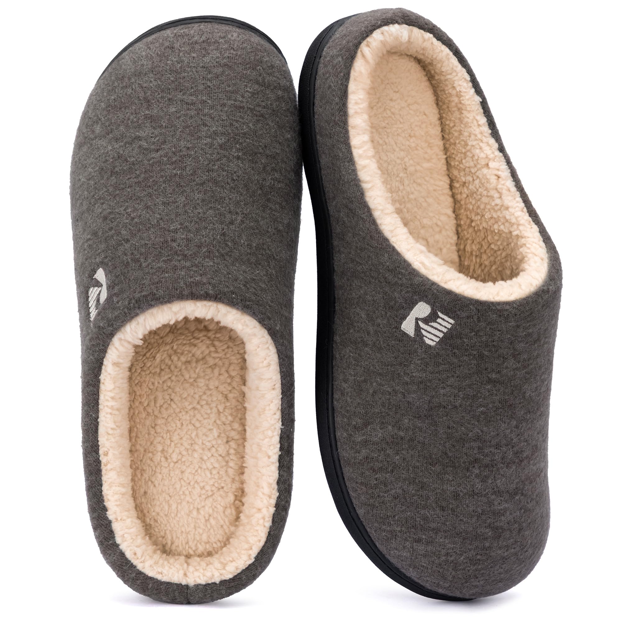 RockDove Men's Sherpa Lined Memory Foam Clog Slipper