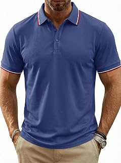 Men's Active Breathable Short Sleeve Polo Shirt Quick Dry Casual Performance