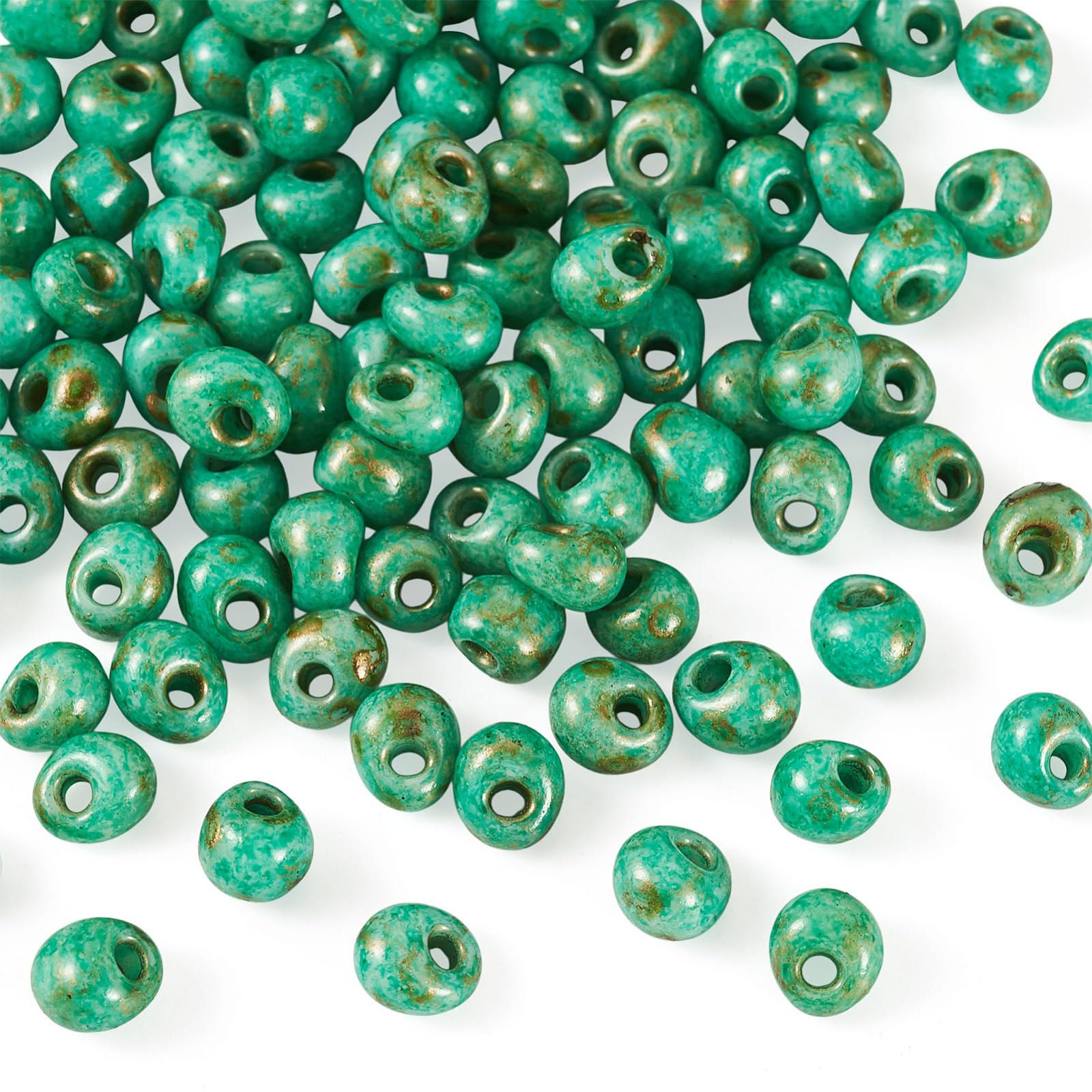 120pcs Picasso Opaque Glass Oven-Painted Teardrop Beads Loose Beads for DIY Earr