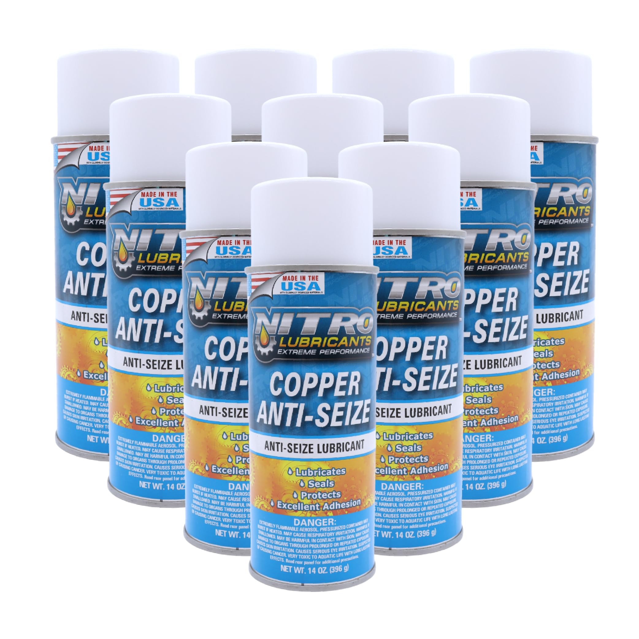 Nitro Lubricants High-Temp Copper Anti-Seize Spray Lubricant 14 oz (10-Pk) | Pre