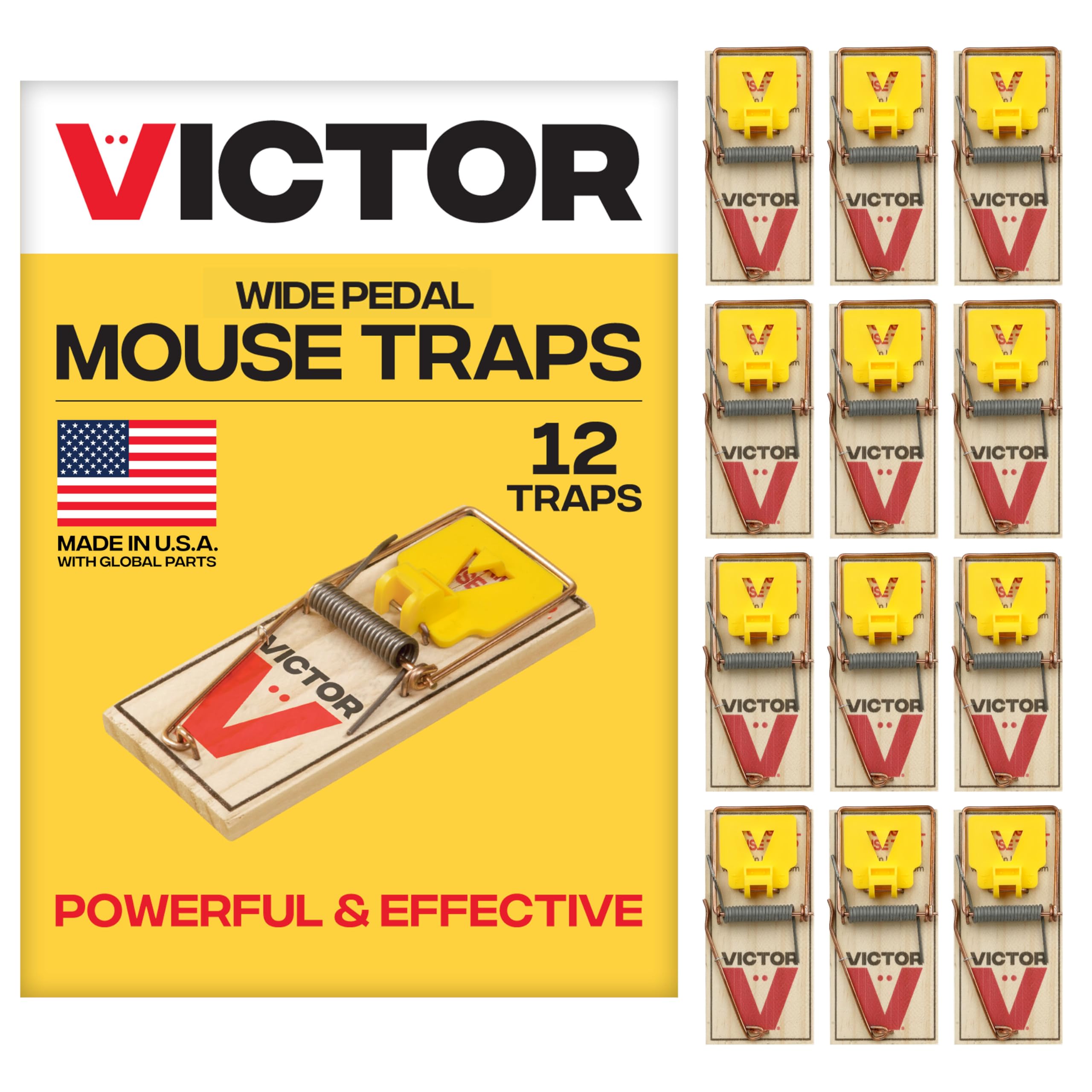 Victor M035-12 Plastic Pedal Easy Set Sustainably Sourced FSC Wood Snap Mouse Tr