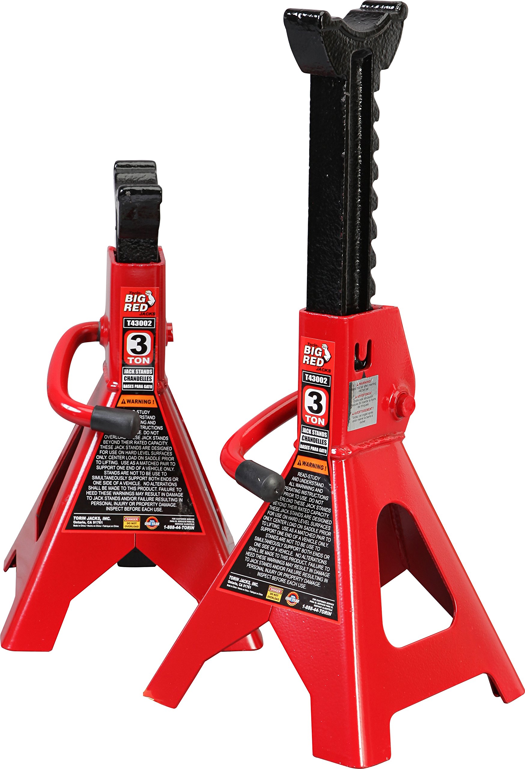 BIG RED T43202 Torin Heavy Duty Steel Jack Stands: 3 Ton (6,000 lb) Capacity Car