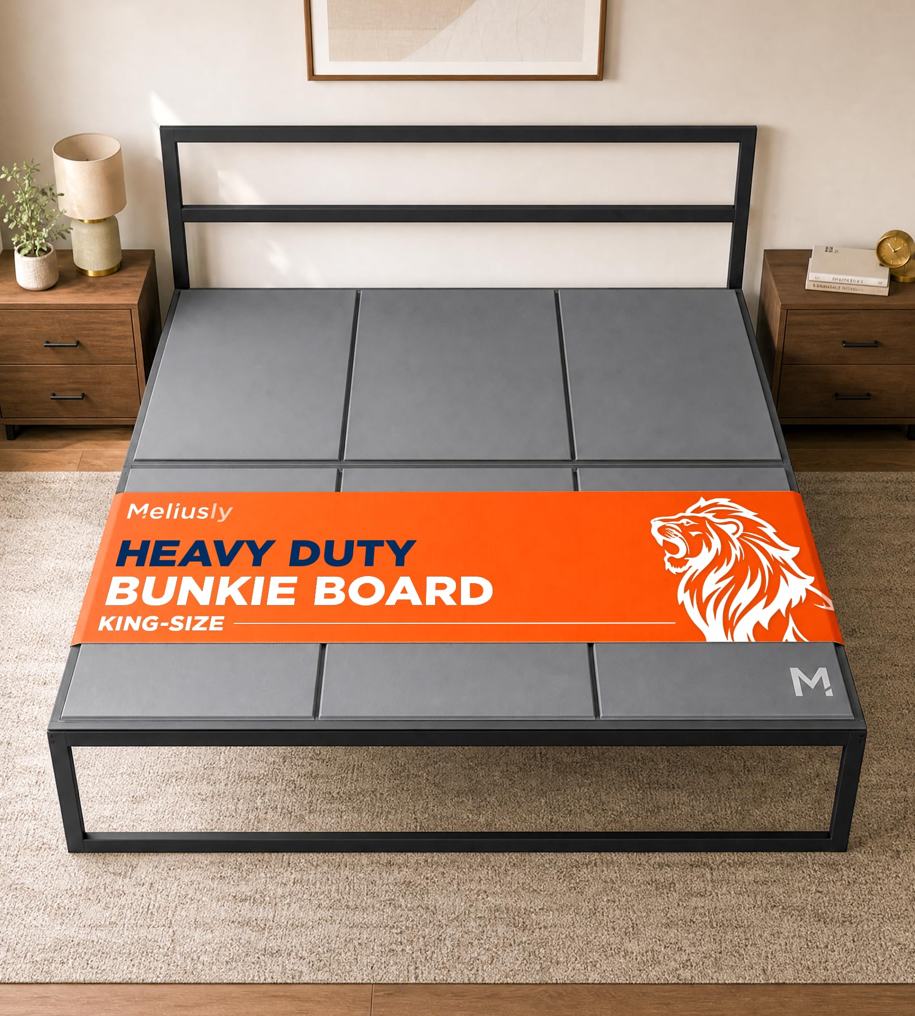 Meliusly Heavy Duty Bunkie Board King Size (76x80) - Under Bed Support | Non-Sli