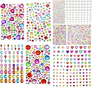 2774PCS Gem Stickers, Self Adhesive Gems for Crafts, Acrylic Bling Heart Sticker, Jewel Stickers Crafts self Adhesive, Assorted Shapes Jewels Rhinestones Sticker, Craft Supplies for Kids