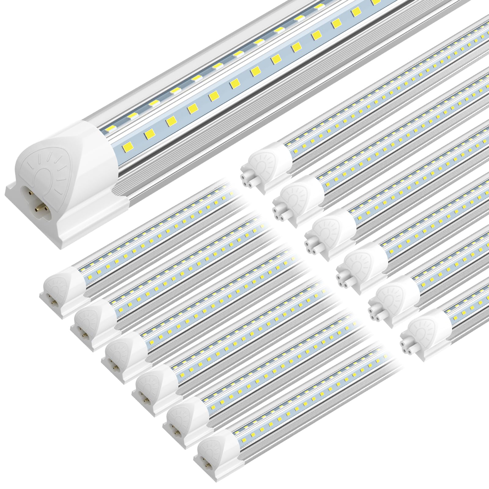SHOPLED (12-Pack) 4FT LED Shop Light, 45W 6300LM 6000K Cool White, V-Shape | Lin