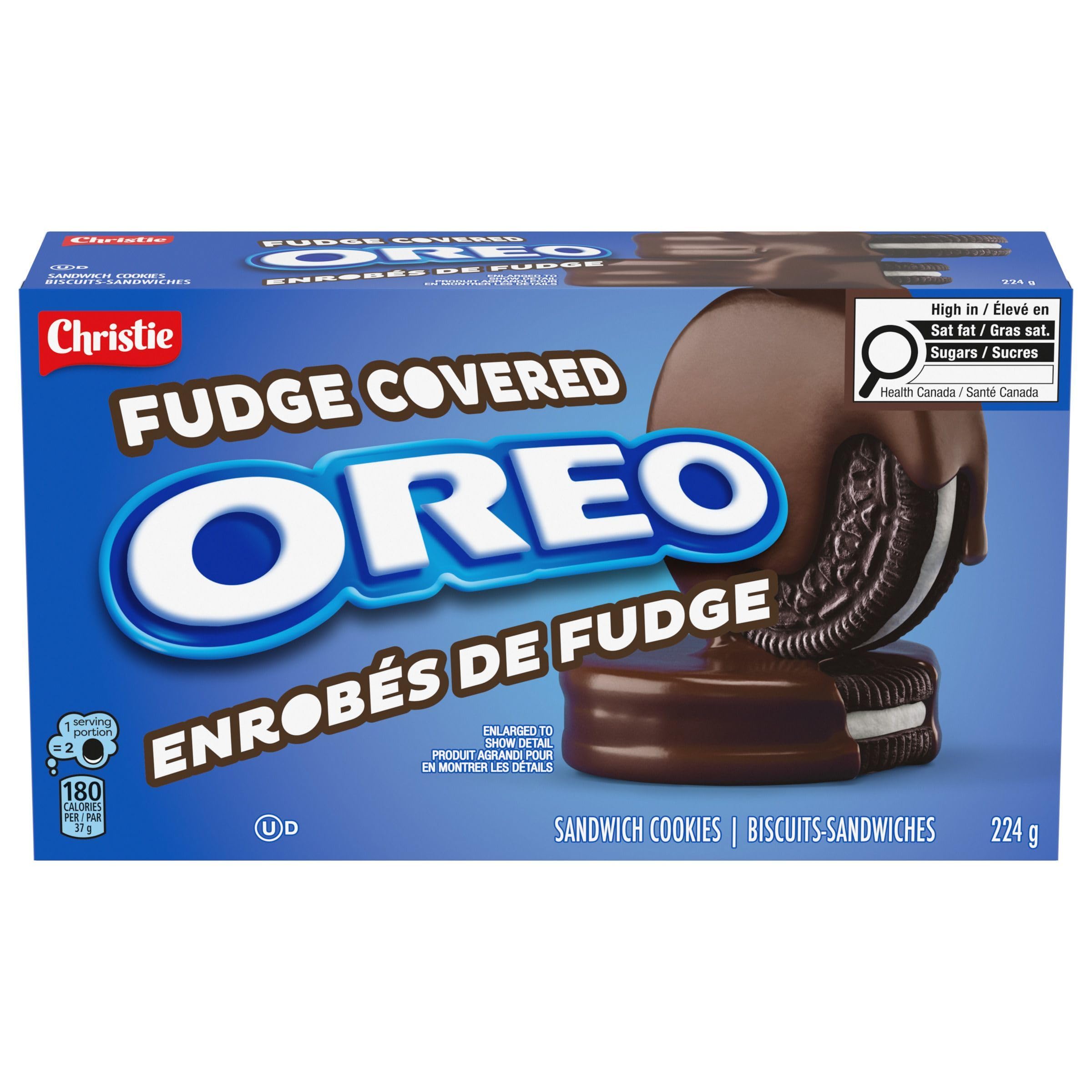 Oreo, Fudge Covered Sandwich Cookies 224 g, Baked in Canada | Chocolate Sandwich
