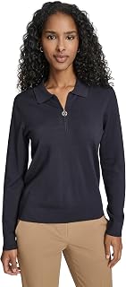 Tommy Hilfiger Solid Long Sleeve Polo 1/4 Zip Sweater Sweater Women (Pack of 1)
