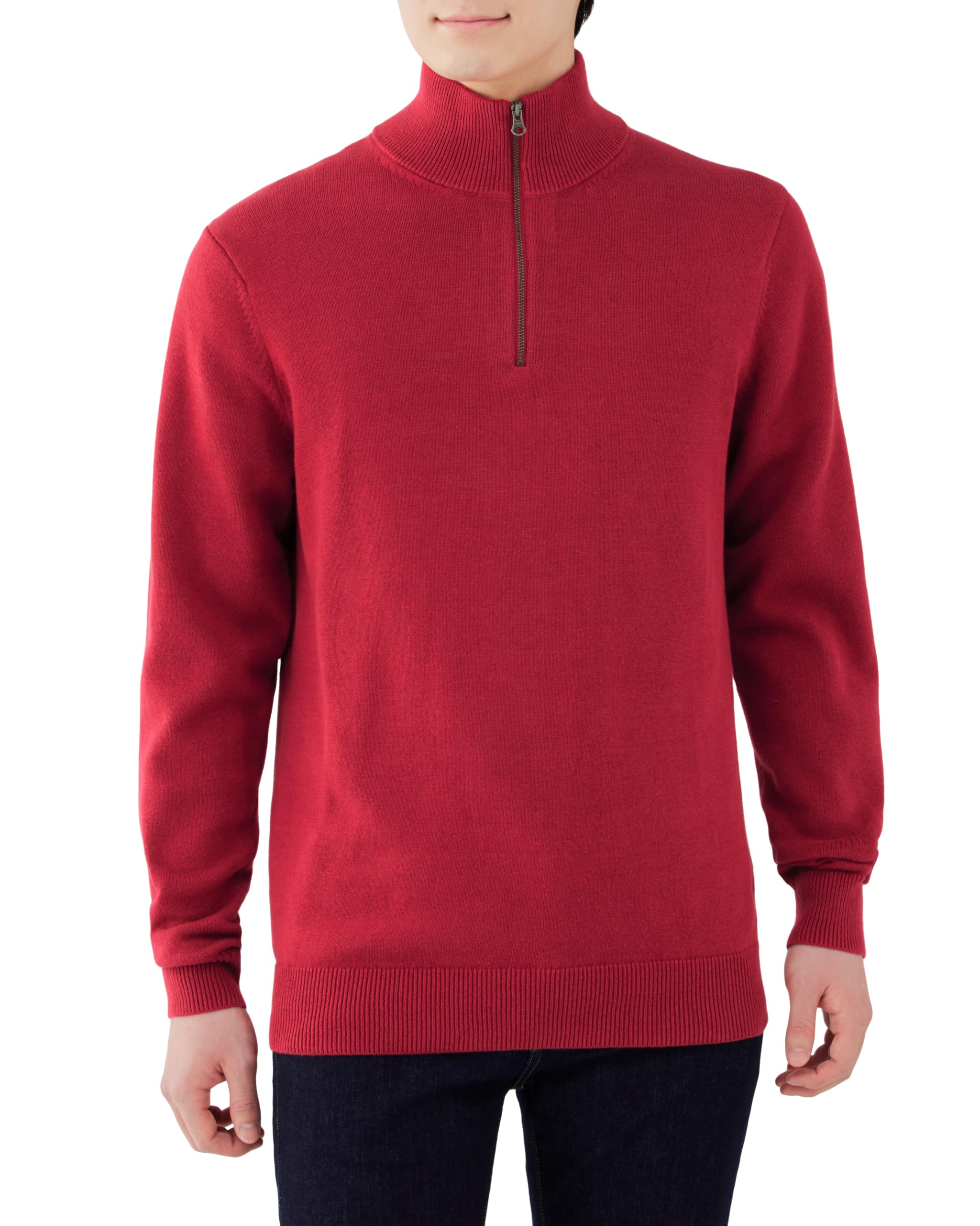 Amazon Essentials Quarter Zip Sweater, 100% Cotton, Men's