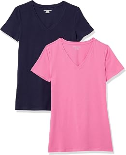 Amazon Essentials Women's Regular-Fit Short-Sleeve V-Neck T-Shirt
