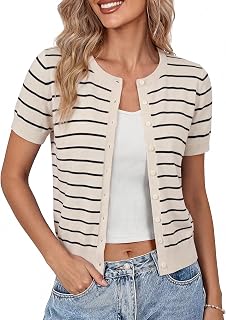 GRACE KARIN Womens Short Sleeve Cardigan Sweaters Lightweight Fall Outfits