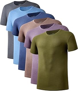 COLORFULLEAF Mens Bamboo Rayon Undershirts Crew Neck T Shirts Short Sleeve Slim Fit Tees Moisture Wicking 3 or 6 Pack