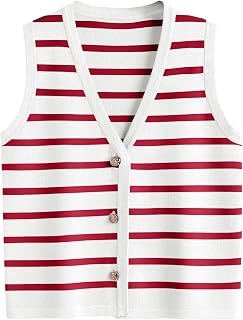 LILLUSORY Women's Vest 2025 Autumn Dresses Striped Sweaters Button Up Shirts Casual Blouses Jacket Clothing Fashion