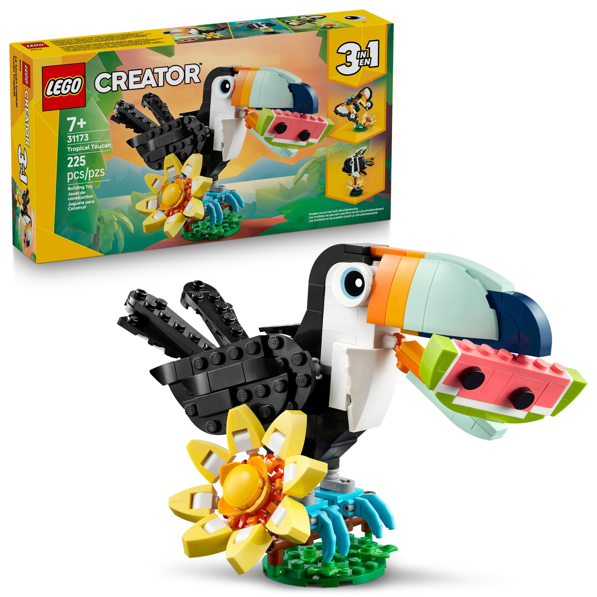 LEGO Creator 3 in 1 Wild Animals: Tropical Toucan Building Toy for Kids- Jungle 