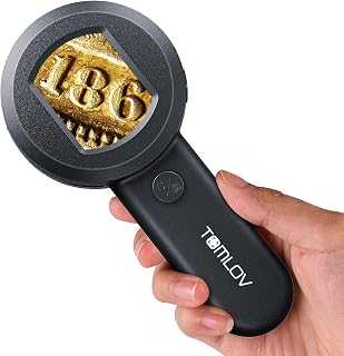 TOMLOV P10 Microscope for Adults Kids, Handheld Coin Magnifier with Light | 2" Screen, 16MP Camera, USB PC Viewing, 100X Digital Microscope for Error Coins, Portable Magnifying Glass for Collectors