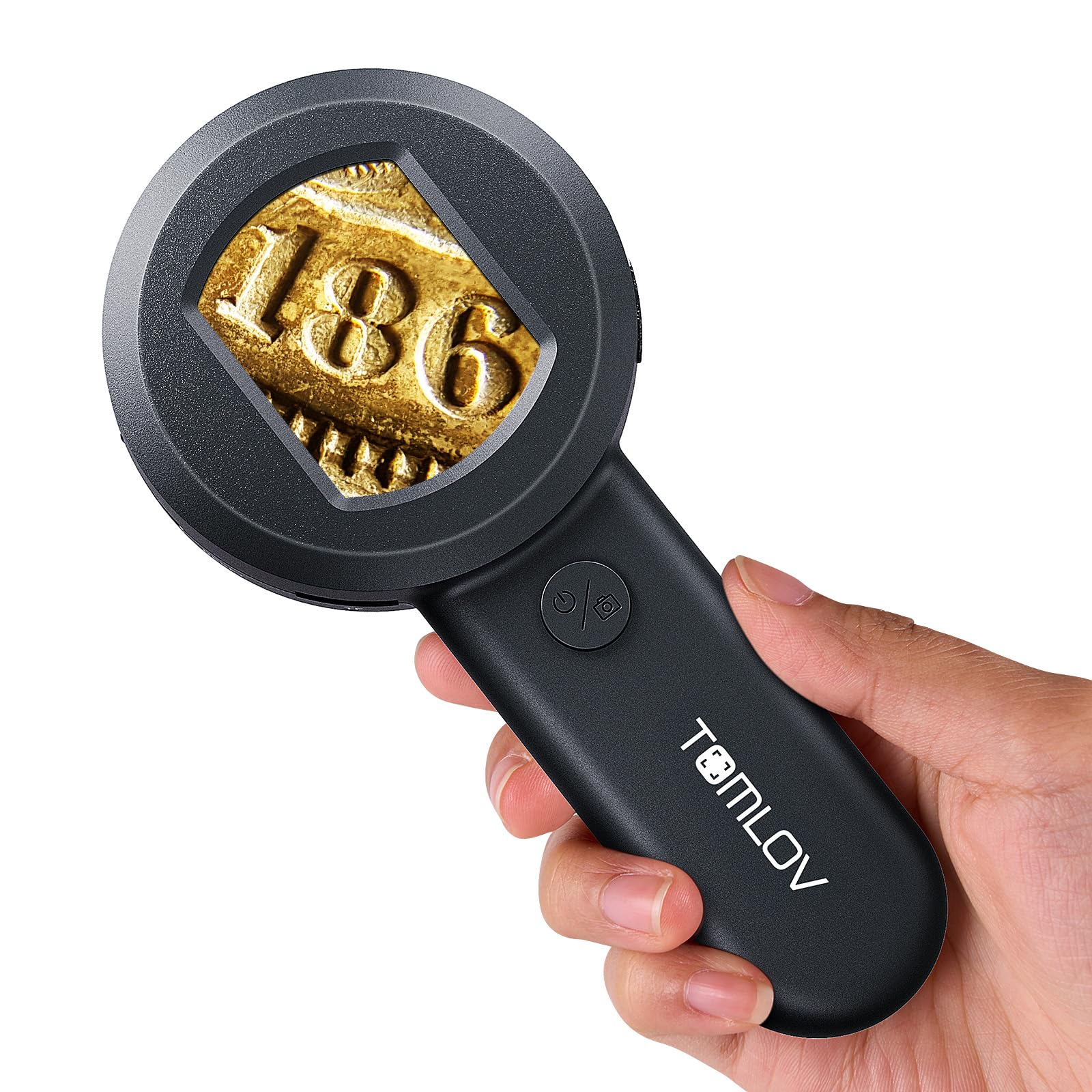 TOMLOV P10 Microscope for Adults Kids, Handheld Coin Magnifier with Light | 2" S