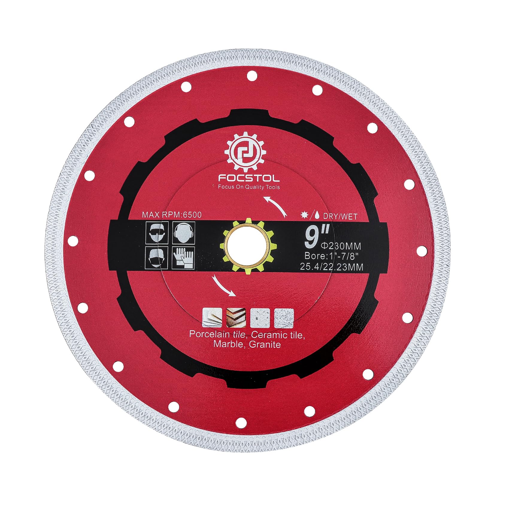 FOCSTOL Diamant Trennscheibe - 230mm Fliesentrennscheibe für Porzellan Keramikfl