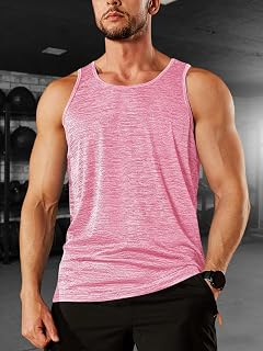 Mens Quick Dry Sleeveless Workout Gym Muscle Athletic Bodybuilding Performance Tank Tops