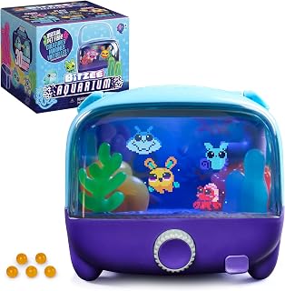 Bitzee Aquarium Interactive Fish Tank Toy & Digital Pet, Ages 5+ | Nurture 30 Virtual Fish, Reacts to Touch, Customize with LED Lights, Screen-Free Responsive Play, Birthday Gift for Kids