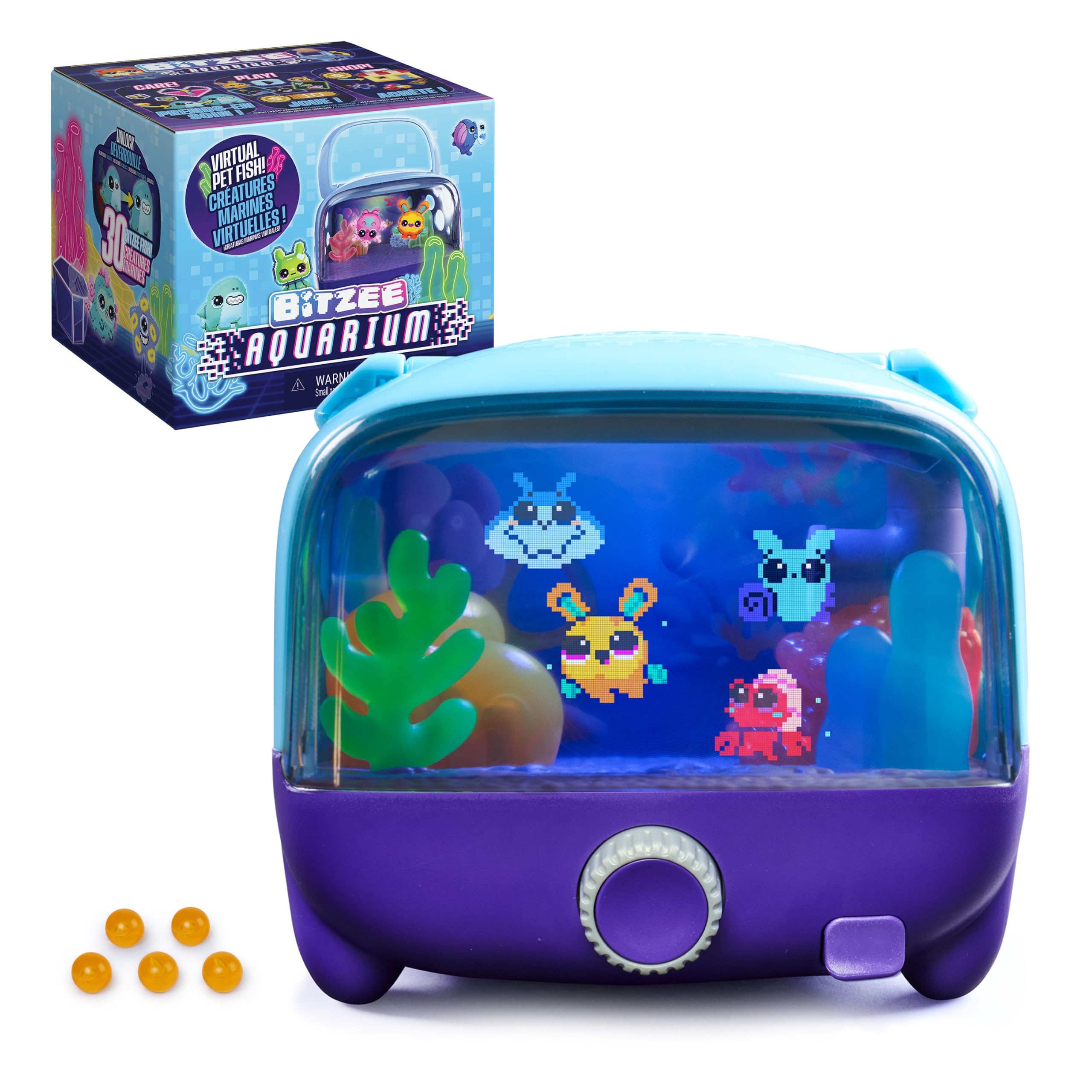 Bitzee Aquarium Interactive Fish Tank Toy & Digital Pet, Ages 5+ | Nurture 30 Vi