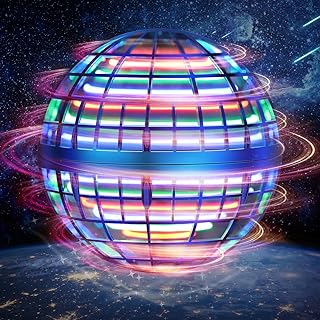 LEMATRIX Flying Orb Ball Toy, Hover Ball Boomerang Fly Fidget Spinner, Cool Toys Gifts for 6 7 8 9 10 11 12+ Years Old boy Girls Teens, Hand Mini Drone Cosmic Globe, Indoor Outdoor Toys(Blue)