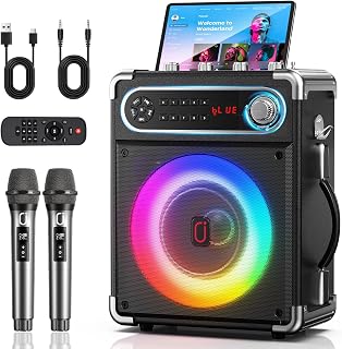 200W Karaoke Machine For Adults, Premium Wood Cabinet, 6.5" Woofer,Party | Premium Gift, Rich Sound with Smart Bass & Treble Control, TV Connection for Karaoke, Parties, BBQs, Cookouts & TikTok Videos