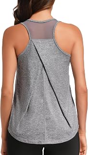 Women's Gym Top Sleeveless Mesh Yoga Running Athletic Shirts