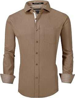 ALEX VANDO Mens Dress Shirts Wrinkle Free Regular Fit Stretch Rayon Button Down Shirt