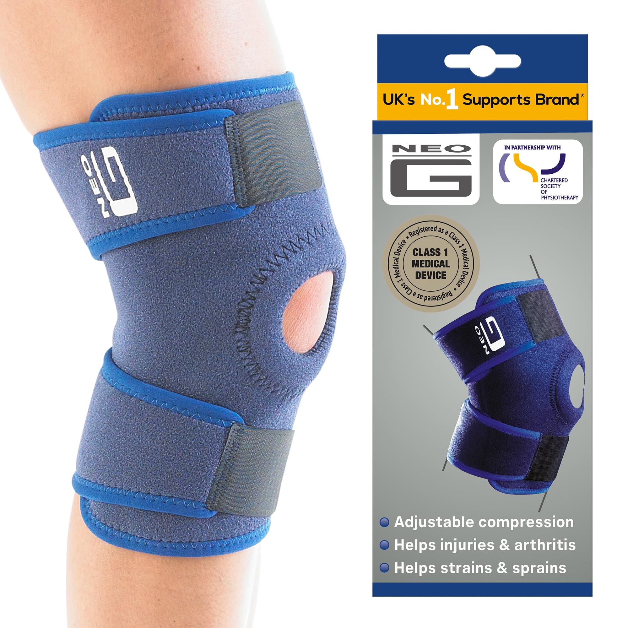 Neo-G Knee Support Open Patella Brace – Adjustable Compression – ONE SIZE | Help