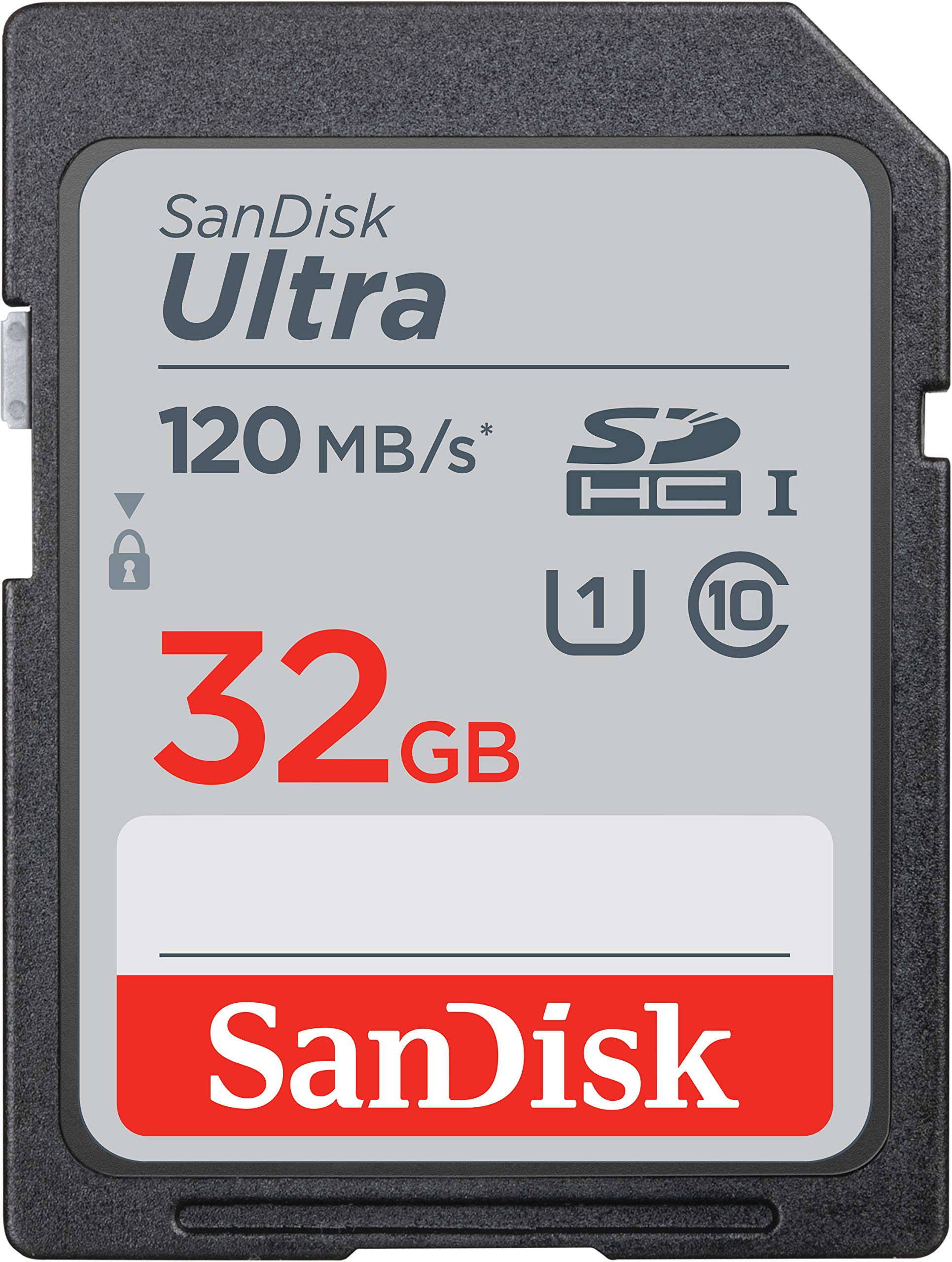 SANDISK 32GB Ultra SD Memory Card, Up to 120MB/s Read Speeds, UHS-I | U1, C10, F