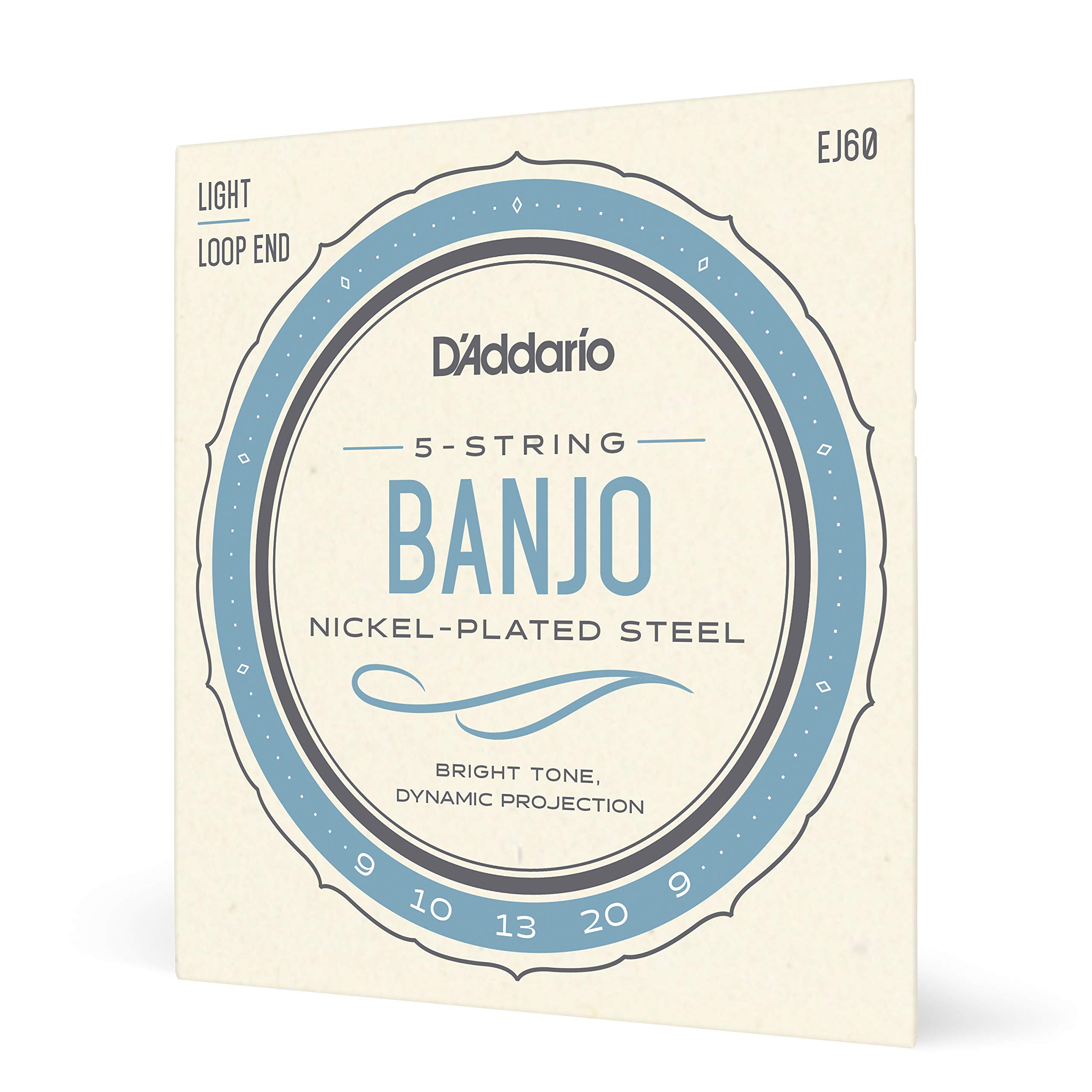 D'Addario EJ60 Nickel 5-String Banjo Strings, Light, 9-20 | D'Addario banjo stri