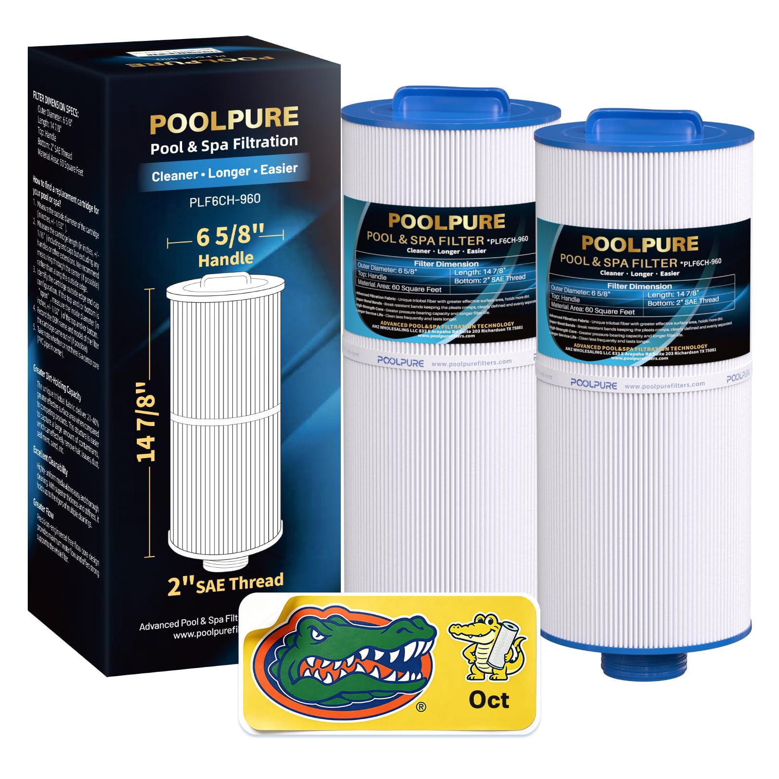 POOLPURE 6CH-960 Spa Filter Replaces Jacuzzi Filters J-300, J400, 6540-383 | Com